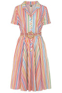 Bella Stripe Dress in Multicolor | Banned Retro - Bright House Vintage