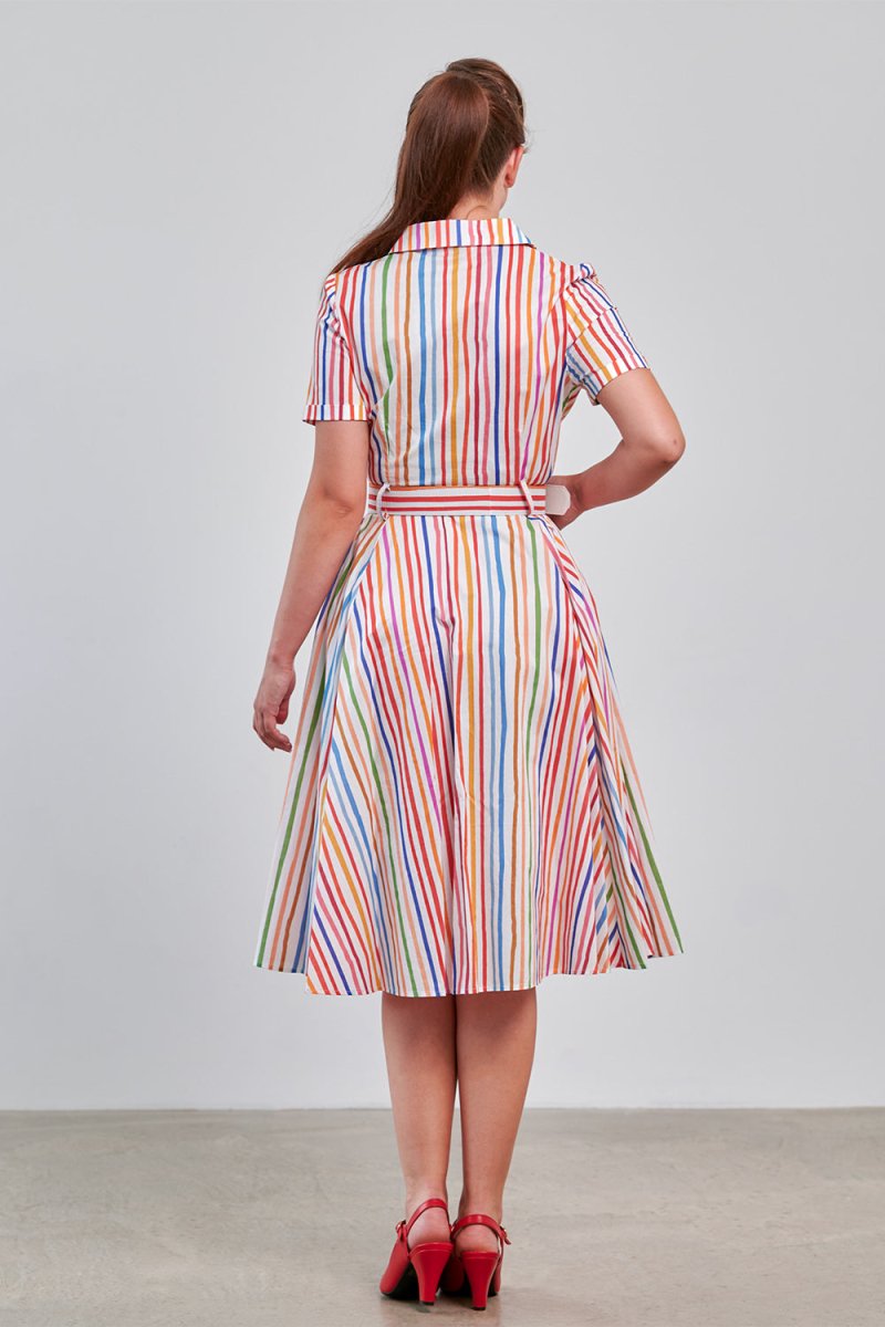 Bella Stripe Dress in Multicolor – Bright House Vintage