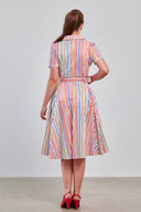 Bella Stripe Dress in Multicolor | Banned Retro - Bright House Vintage