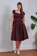 Black Marilyn Spot Dress - Bright House Vintage