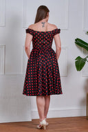 Black Marilyn Spot Dress - Bright House Vintage