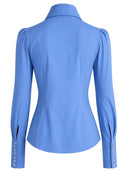 Bluse Agnes in Himmelblau - Bright House Vintage