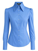 Bluse Agnes in Himmelblau - Bright House Vintage