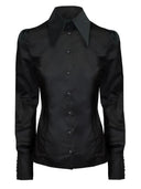 Bluse Agnes in Schwarz | Femkit | Damenbluse - Bright House Vintage
