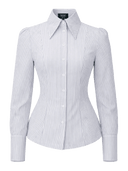 Bluse Agnes in Whitepin | Femkit - Bright House Vintage