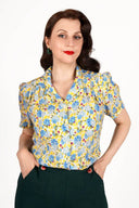 Bluse Gene kurzärmlig in Gelb | Weekend Doll - Bright House Vintage