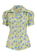 Bluse Gene kurzärmlig in Gelb | Weekend Doll - Bright House Vintage