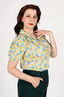 Bluse Gene kurzärmlig in Gelb | Weekend Doll - Bright House Vintage