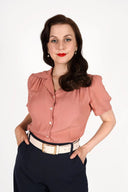 Bluse Gene kurzärmlig in Rose | Weekend Doll - Bright House Vintage