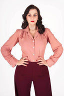 Bluse Gene langärmlig in Rose | Weekend Doll - Bright House Vintage