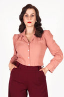 Bluse Gene langärmlig in Rose | Weekend Doll - Bright House Vintage