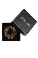 Brosche Holly Wreath in Mehrfarbig | Banned Retro | Brosche - Bright House Vintage