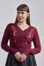 Burgundy Nara Roses and Daisies Cardigan | Banned Retro - Bright House Vintage