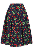 Cary Cherry Swing Rock in Marineblau | Banned Retro - Bright House Vintage