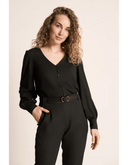 Celia Blouse Tricot Deluxe in Schwarz | Very Cherry | Damenbluse - Bright House Vintage