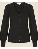 Celia Blouse Tricot Deluxe in Schwarz | Very Cherry | Damenbluse - Bright House Vintage