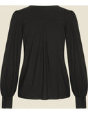 Celia Blouse Tricot Deluxe in Schwarz | Very Cherry | Damenbluse - Bright House Vintage