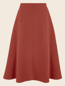 Classic 1940s Style A-Line Skirt in Altrosa, Rückansicht, Weekend Doll