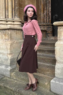 Classic 1940s Style A - Line Skirt in Braun | Weekend Doll - Bright House Vintage