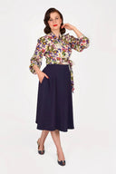 Classic 1940s Style A - Line Skirt in Navy | Weekend Doll - Bright House Vintage