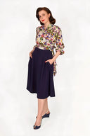Classic 1940s Style A - Line Skirt in Navy | Weekend Doll - Bright House Vintage