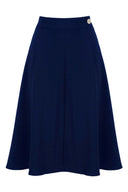 Classic 1940s Style A - Line Skirt in Navy | Weekend Doll | Damenrock - Bright House Vintage