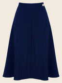 Classic 1940s Style A-Line Skirt in Navy – Weekend Doll