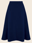Classic 1940s Style A-Line Skirt in Navy, Rückansicht, Weekend Doll