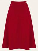Classic 1940s Style A-Line Skirt in Red – Weekend Doll