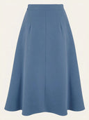 Classic 1940s Style A-Line Skirt in Taubenblau, Rückansicht, Weekend Doll