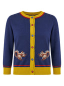 Classic Cardigan Navy Squirrel | Palava | Damencardigan - Bright House Vintage