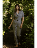 Classic Jumpsuit Breton Stripe Marino | Very Cherry | Damenjumpsuit - Bright House Vintage