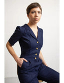 Classic Jumpsuit in Dark Denim - Bright House Vintage