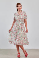 Cream Kate Cherry Dress - Bright House Vintage