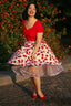 Darcie Top in Rot | Hearts & Roses | Damenshirt - Bright House Vintage