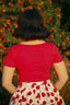 Darcie Top in Rot | Hearts & Roses | Damenshirt - Bright House Vintage