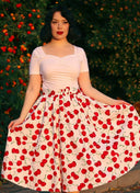 Darcie Top in Weiß | Hearts & Roses | Damenshirt - Bright House Vintage