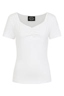Darcie Top in Weiß | Hearts & Roses | Damenshirt - Bright House Vintage