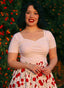 Darcie Top in Weiß | Hearts & Roses | Damenshirt - Bright House Vintage