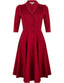 D'Laine Dress Deep Red Gabardine | Very Cherry - Bright House Vintage
