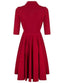 D'Laine Dress Deep Red Gabardine | Very Cherry - Bright House Vintage