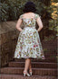 Emilia Floral Swing Dress in Grün | Hearts & Roses | Damenkleid - Bright House Vintage