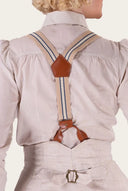 The Sassy Suspenders in Blau gestreift von Emmy Design, Rückansicht