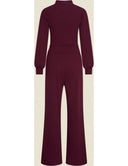 Emmylou Jumpsuit Wine Jersey Crepe | Very Cherry - Bright House Vintage