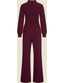 Emmylou Jumpsuit Wine Jersey Crepe | Very Cherry - Bright House Vintage