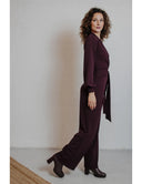 Emmylou Jumpsuit Wine Jersey Crepe | Very Cherry - Bright House Vintage