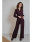 Emmylou Jumpsuit Wine Jersey Crepe | Very Cherry - Bright House Vintage