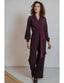 Emmylou Jumpsuit Wine Jersey Crepe | Very Cherry - Bright House Vintage