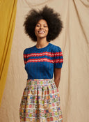 Eve Knitted Top Blue Marbled | Palava - Bright House Vintage
