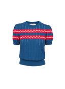 Eve Knitted Top Blue Marbled | Palava - Bright House Vintage